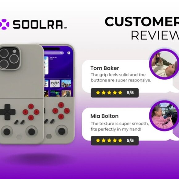 SOOLRA – The World’s First Gaming Console Case - for iPhone 12-15 (BLUE) - Picture 9 of 11